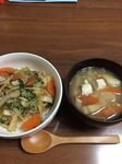 中華丼で夜遅く帰った日の夜ご飯