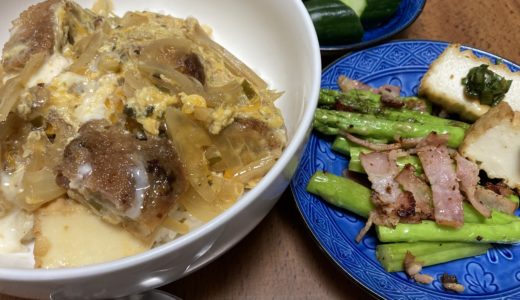 在宅勤務ランチ　厚揚げでカサマシカツ丼