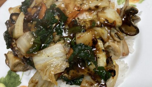 牡蠣を使ってちょっと贅沢中華丼のランチ