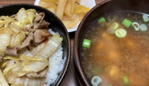 おでんの汁活用法　白菜と豚肉の丼