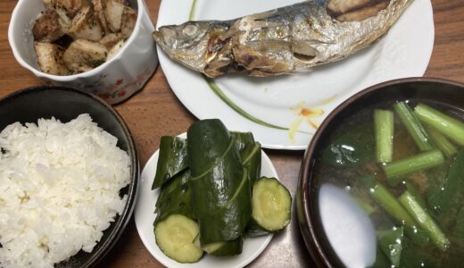 お魚の冷凍は焼いてから　アジの塩焼きの献立