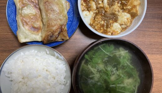 麻婆豆腐と春巻きの献立