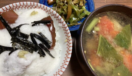 マグロの山かけ丼の献立